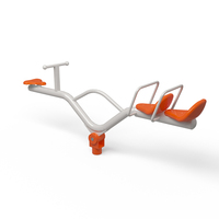 Balancín para Exteriores para Padres e Hijos, Diseño para 1 Adulto + 2 Niños, Estructura de Acero Resistente D114*3mm, Balancín Familiar para Parque con Certificación ISO