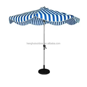 Sombrilla para exteriores HH, sombrilla de playa, rayas, jardín, patio, grande con logotipo imprimible, sombrilla publicitaria con azul y blanco - Product Image 1