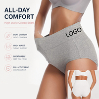 Culottes en coton respirant à logo personnalisé, taille haute, gainantes, achat en gros, sous-vêtements grande taille pour femmes, sous-vêtements en élasthanne
