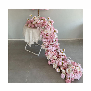 Guirlande de fleurs artificielles en <span class=keywords><strong>soie</strong></span> rose poudré pour réception de mariage, chemin de table, allée d'escalier, arrangement floral, 2 mètres de long - Product Image 4