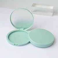 Forme ronde vide poudre pressée boîtier compact emballage vert maquillage réglage contrôle de l'huile poudre libre visage fard à joues conteneur