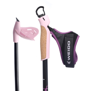 Gậy trượt tuyết địa hình WEIDO siêu nhẹ 100% sợi carbon, 1 đoạn, 130-175cm, màu hồng, tùy chỉnh, đầu bằng gỗ tungsten, dành cho trượt tuyết trên núi - Product Image 1