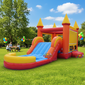 Château gonflable commercial <span class=keywords><strong>avec</strong></span> toboggan aquatique, combo château gonflable en PVC <span class=keywords><strong>avec</strong></span> <span class=keywords><strong>piscine</strong></span> à jets d'eau pour enfants, aire de jeux extérieure - Product Image 4