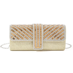 Bolso de mano de lujo Bell de alta gama con diamantes de imitación cuadrados, cadena cruzada, para vestido de noche, boda, fiesta nupcial, famoso - Product Image 1