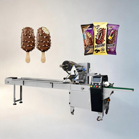 Machine d'emballage automatique d'emballage de Popsicle de crème glacée d'oreiller de flux avec la marche supérieure de film