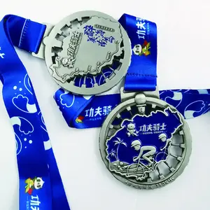 カスタム3Dダイキャストマラソンマウンテンバイク自転車レースメダルスポーツ賞メダル