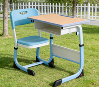 Ensemble bureau et chaise réglables en hauteur pour enfants, idéal pour les élèves du primaire et du secondaire, usage domestique et cours de formation