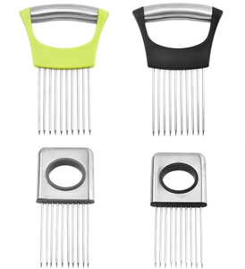 เครื่องหั่นผักแบบมือหมุนสแตนเลส 2 ชิ้น - ที่หั่นหัวหอมและผลไม้พร้อมที่ป้องกันมือเพื่อความปลอดภัย - Product Image 3