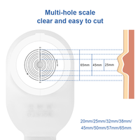 Sac d'ostomie Zodelo, approvisionnement direct usine, certifié CE, monobloc, imperméable, respectueux de la peau, jetable, avec valve de ventilation pour les soins de colostomie
