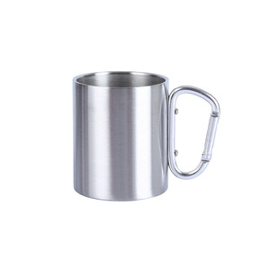 Commercio all'ingrosso personalizzato Logo 200ml 300ml metallo doppia parete vuoto 201 304 acciaio inossidabile Carabiner arrampicata <span class=keywords><strong>tazza</strong></span> <span class=keywords><strong>da</strong></span> viaggio <span class=keywords><strong>tazza</strong></span> - Product Image 4