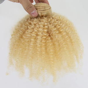 En gros 613 Blonde 100 Européenne Non Transformés Cheveux Humains Afro-kc Bundles Pour Les Femmes Cheveux <span class=keywords><strong>Tissage</strong></span> Tressage Blonde Afro-kc Bundles - Product Image 1