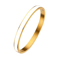 Bracelet marque de luxe en acier inoxydable plaqué or, pour femme, bijou classique, tendance, rouge, jaune, époxy, respirable, manchette, offre spéciale