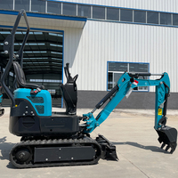 Mini-excavatrice diesel KADE 1,2T sur chenilles, moteur Koop, garantie 1 an, composants essentiels inclus
