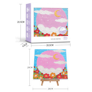 DIY çiçek doku boyama DIY akrilik kuvars kum desen ile boyama kiti tuval çerçeve - Product Image 2