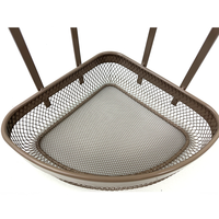 Étagère d'angle triangulaire à double niveau pour la maison, en métal grillagé, à poser sur comptoir ou à fixer au mur, organisateur de salle de bain