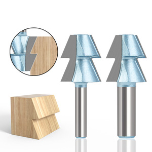 Jeu de mèches de toupie à tige ronde de 12mm et 8mm et 1/2 pouces avec poignée en alliage Outils de travail du bois Tiroir à glissière Lightning Tenon Cutter - Product Image 1