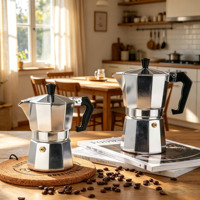 Cafetière italienne en aluminium pour la maison, très vendue, de haute qualité, résistante à la chaleur, avec poignée anti-brûlure, Moka Pot