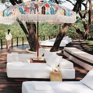 مظلة فناء ملونة فاخرة عالية الجودة حديقة شرابة مظلة شاطئ مصنع الصين مظلة رخيصة
