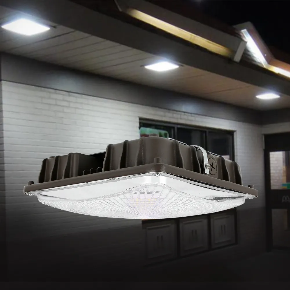 Yeni tasarım güç seçilebilir 20w 40w 60w park garaj kanopi lamba benzin istasyonu LED