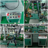 Machine d'impression à chaud multicolore ronde et plate avec imprimante d'étiquettes automatique et table de travail à navette pour bouteilles/gobelets en plastique