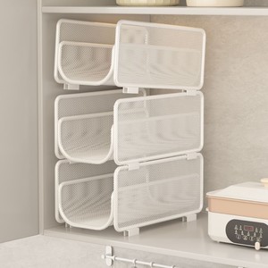 Panier de rangement de cuisine Craftsman à 3 niveaux, organisateur en maille, support de serviettes en papier pour bureau, étagère de rangement multifonctionnelle - Product Image 2