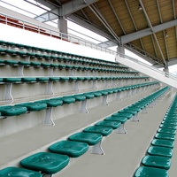 Sièges de stade en plastique PEHD (Polyéthylène Haute Densité) à dossier plat, sièges fixes pour arènes et tribunes, résistants aux UV, modèle CS-PB-P