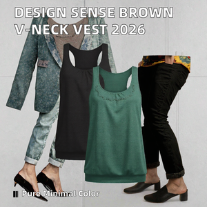 เสื้อกล้ามออกกำลังกายสำหรับผู้หญิง ผ้าฝ้าย 100% คุณภาพสูง คอเสื้อแบบสั่งทำได้ สีพื้น - Product Image 2