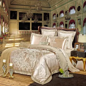 Modern Design Home Soft Hand Feel Printing Embroidery Bed Sheet 4 Piece Bedding Set