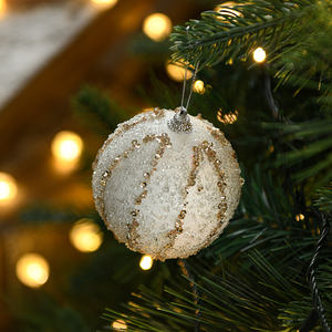 Adornos Regalos Decoración de Navidad 8cm Bola de Navidad inastillable Blanco Ailbaba China Para Navidad Brillo Navidad - Product Image 5