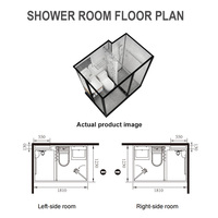 Module de salle de bain préfabriqué YEETE - Cabine de douche modulaire tout-en-un avec toilettes, lavabo et chauffe-eau 3-en-1 pour hôtel et appartement