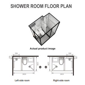 YEETE Cabina Bagno Prefabbricata - Modulo Doccia All-in-One con WC, Lavabo e Riscaldatore 3-in-1 per Hotel e Appartamenti - Product Image 3