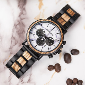 Pour BOBO BIRD hommes montres-bracelets en acier inoxydable livraison rapide pour zèbre Design en bois à la mode pour hommes femmes remise - Product Image 2