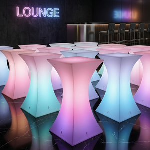 Nouvelle table de bar lumineuse à LED à 16 couleurs changeantes, meubles de fête, table à cocktails lumineuse rechargeable - Product Image 1