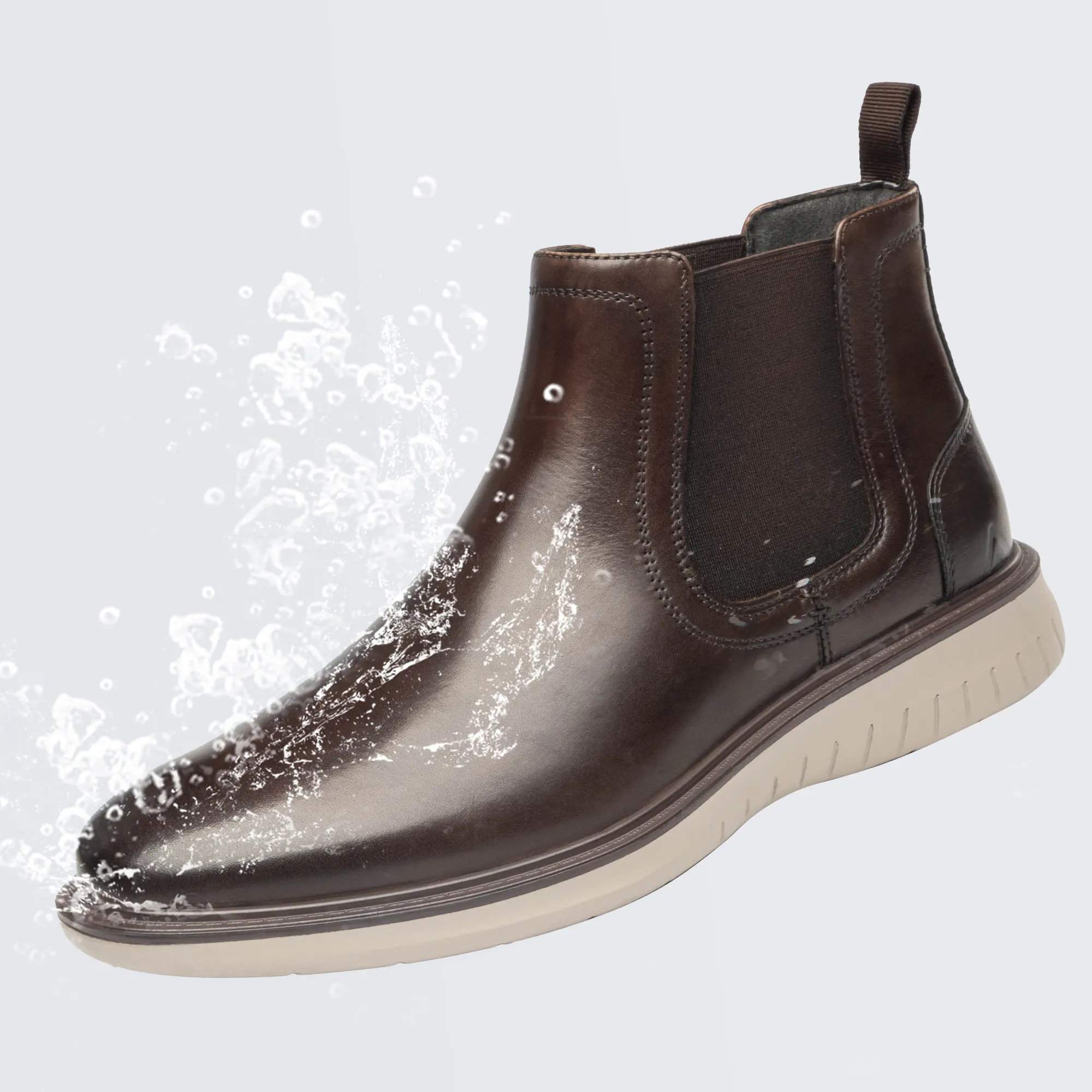 Water Proof Slip On Genuine Leather Chelsea Dress Boots Man Shoe