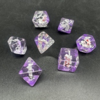Jeu de dés à thème poker pour D&D, 7 pièces, dés polyédriques en résine de 16 mm avec design carré pour les jeux de rôle sur table Dungeons & Dragons