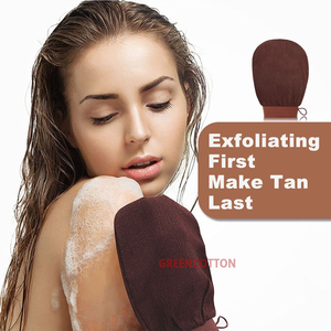 Guantes exfoliantes con logotipo personalizado Guantes autobronceadores duraderos y reutilizables con capa interior impermeable Superficie Lisa Fácil de limpiar - Product Image 5