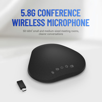 Microphone de conférence sans fil 5.8G avec intégration de micro multidirectionnel, haut-parleur USB pour conférences audio en ligne et musique