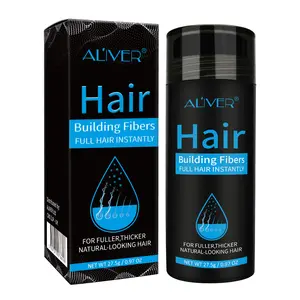 ALIVER Hair Loss Treatment Black Hair Building Fiber Spray Powder Instant Thickening Fully Keratin Hair Fiber Powder