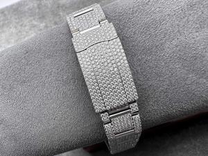 Privado personalizado superior luminoso VVS resistente al agua 41 mm 904 acero 9001 movimiento 326934 Full Dia Ice Moissanite reloj - Product Image 4