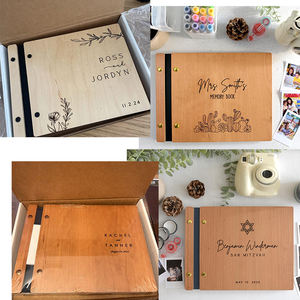 Libro personalizzato per messaggi <span class=keywords><strong>di</strong></span> nozze in stile Country regalo in legno per coppie A5 con <span class=keywords><strong>testo</strong></span> inciso in legno libro per gli ospiti - Product Image 5