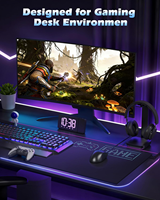Tapis de souris en verre avec éclairage dynamique RVB personnalisé pour le jeu et le bureau, avec emballage personnalisé, accessoire de bureau amusant