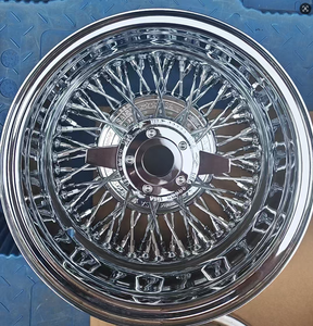 Nouvelles jantes à rayons en acier Zenith 13x7, 36 rayons, chromées, plaquées or, pour voiture Lowrider - Product Image 6