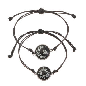 Luminoso sol Luna pareja pulseras brillan en la oscuridad amante a juego brazalete romántico <span class=keywords><strong>Gif</strong></span> para amigos pulsera de cuerda ajustable - Product Image 6