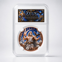 Pièce de monnaie en cuivre pur 999 de 1 oz, série Mythologie Grecque, en boîte acrylique, colorée, en relief, coffret cadeau haut de gamme, édition de collection