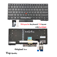 Keyboard Backlit Asli untuk Laptop Lenovo ThinkPad T14 Gen 1st Tata Letak US dan DE Tombol Tahan Lama Nomor Bagian 01YP292 5N20V43904