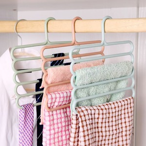 Gantungan baju banyak lapisan pemegang celana lemari penyimpanan penata 5 tingkat celana handuk syal rak organisasi penyimpanan - Product Image 2