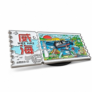Aimant de réfrigérateur en métal émaillé Weihai Boat Ticket, souvenir personnalisé, cadeau de voyage, OEM - Product Image 3