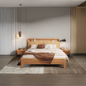 Custom High-End Solid Wood King-Size Bed Elegant European Modern Comfortable Double Bed Frame Storage Home Use Bedroom <strong>Furniture</strong> - Product Image 1