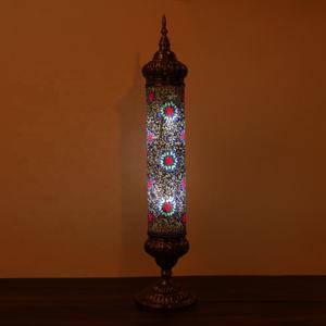 Lampe de sol cylindrique en verre mosaïque turque colorée de style <span class=keywords><strong>marocain</strong></span> de <span class=keywords><strong>Marrakech</strong></span>, vente chaude - Product Image 1