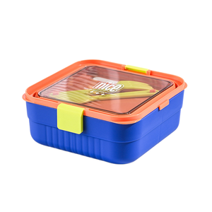 Bencircle B289 Compartment Bento Lunch Box, Leakproof Plastic Food <b>Container</b> with Spoon Fork, Reusable Lunch Box for Kids Adults - Product Image 1
